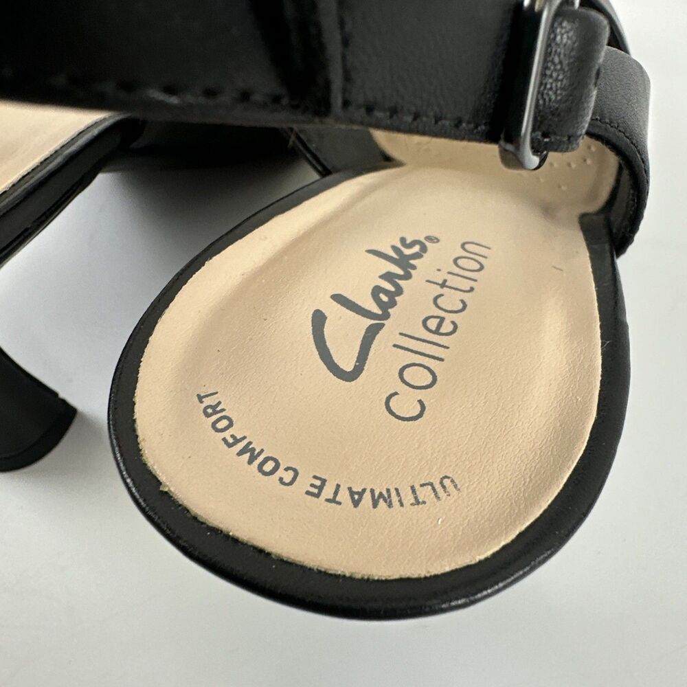 Clarks Kataleyna Step Pump Heels Slingback Buckle Black Leather Pointed Toe 8.5 - Picture 7 of 13